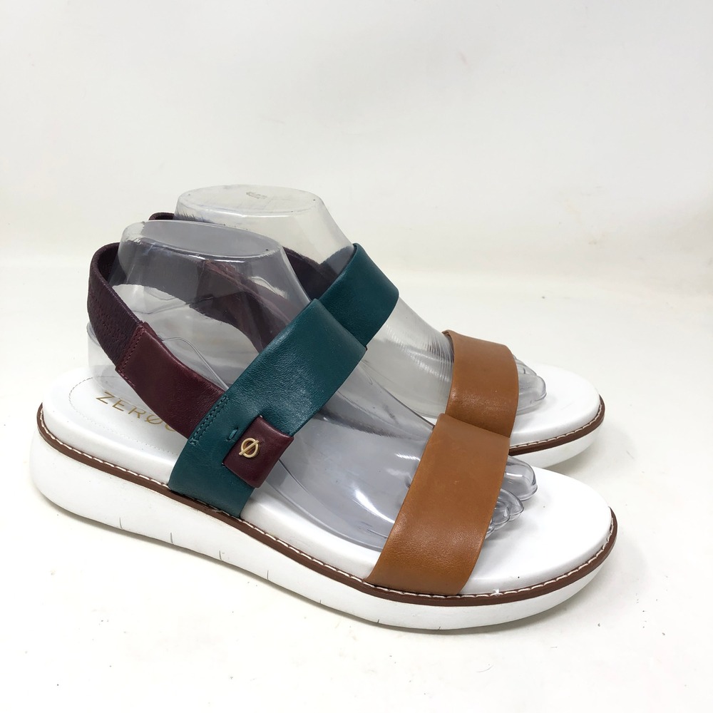 Cole Haan Womens 9 Zerogrand Sandals Global Band Multicolor Leather Strappy Flat